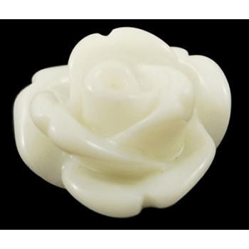 Resin Cabochons, Flower, White, 7.5x6mm