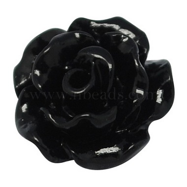 10mm Black Flower Resin Cabochons