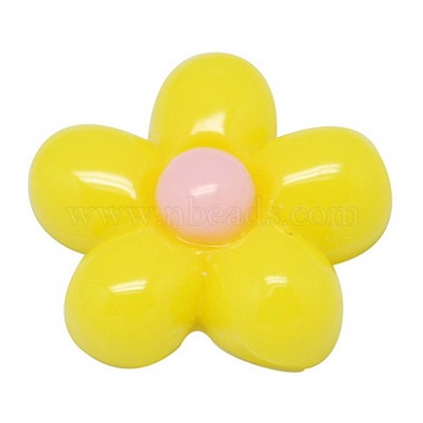 13mm Yellow Flower Resin Cabochons