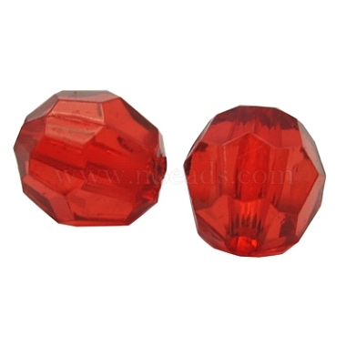 8mm Red Round Acrylic Beads