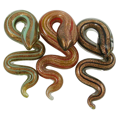 Mixed Color Snake Lampwork Pendants