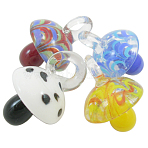 Handmade Lampwork Pendants, Mushroom, Mixed Color, about 28mm wide, 38mm long, hole:6~8mm(DP459J)