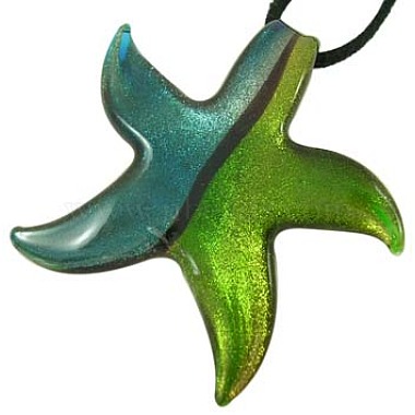 Colorful Starfish Lampwork Pendants