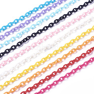 ABS Plastic Cable Chains, Oval, Mixed Color, 14.96 inch~15.35 inch(38~39cm), 5.5~6mm(KY-BT0001-05)
