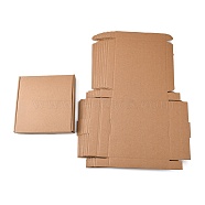 Kraft Paper Folding Box, Square, Cardboard box, Mailing Boxes, BurlyWood, 47.2x32.2x0.2cm, Finished Product: 19x19x3cm(CON-F007-A08)