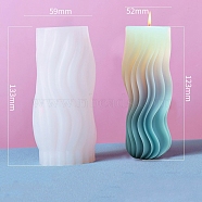 Wavy Pillar DIY Silicone Candle Molds, Aromatherapy Candle Moulds, Scented Candle Making Molds, White, 5.9x13.3cm(PW-WG74984-04)