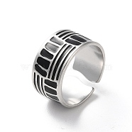 304 Stainless Steel Enamel Cuff Rings for Men, Stainless Steel Color, Adjustable(RJEW-M171-35P)