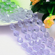 Faceted Polyhedron Imitation Austrian Crystal Bead Strands, Grade AAA, Lilac, 13x10mm, Hole: 0.9~1mm, about 30pcs/strand, 15.7 inch(G-M190-13x10mm-04A)