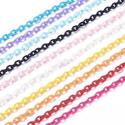 ABS Plastic Cable Chains, Oval, Mixed Color, 14.96 inch~15.35 inch(38~39cm), 5.5~6mm(KY-BT0001-05)