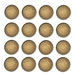 Iron Plain Edge Bezel Cups, Cabochon Settings, Flat Round, Antique Bronze, Tray: 25mm, 27x2mm(X-MAK-Q011-25AB-25mm)