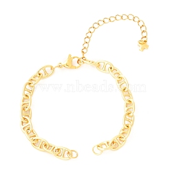 Bracelet Makings, with Brass Mariner Link Chains, 304 Stainless Steel Lobster Claw Clasps & Open Jump Rings, Real 18K Gold Plated, 5-7/8 inch(15cm)(AJEW-JB01082)
