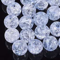 Transparent Crackle Acrylic Beads, Round, Cornflower Blue, 10mm, Hole: 2mm(X-CACR-N002-01)