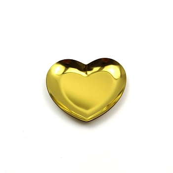 Heart Stainless Steel Jewelry Plates, Storage Tray for Rings, Necklaces, Earring, Golden, 85x90mm