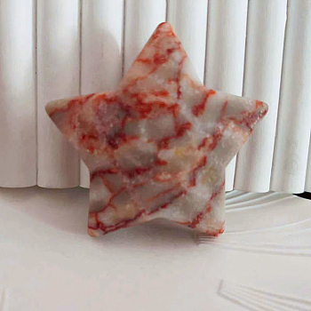 Natural Chrysocolla Star Healing Stones, Pocket Palm Stones for Reiki Ealancing, 57x57x18mm