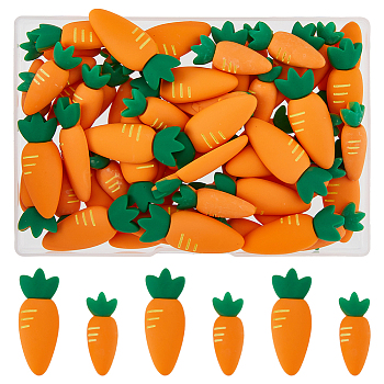 60Pcs 2 Styles Easter Opaque Resin Cabochons, Carrot, Sandy Brown, 28.5~38.5x11~14x5~6mm, 30pcs/style