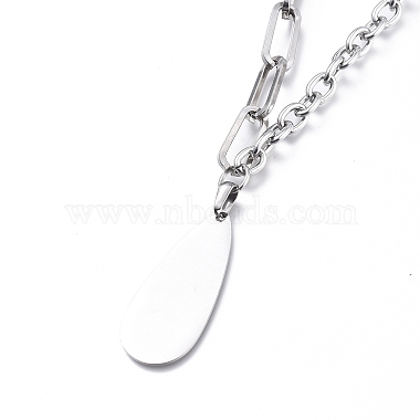 304 Stainless Steel Paperclip Chains & Cable Chain Jewelry Sets(SJEW-K153-55P)-3