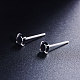 SHEGRACE Rhodium Plated 925 Sterling Silver Four Pronged Ear Studs(JE420F-01)-3