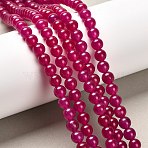 Natural & Dyed Malaysia Jade Bead Strands, Round, Medium Violet Red, 6mm, Hole: 0.8mm, about 64pcs/strand, 15 inch(G-A146-6mm-A15)
