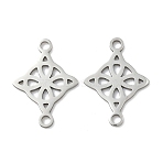 304 Stainless Steel Viking Knot Connector Charms, Non-Tarnish, Polishing, Stainless Steel Color, 18.5x13.5x1mm, Hole: 1.8mm(X-STAS-G361-03P)