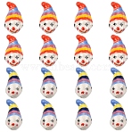 6Pcs 2 Colors Handmade Porcelain Beads, Hand Painted Ceramic Beads, Clown, Famille Rose Porcelain, Mixed Color, 26x14x12.5mm, Hole: 2.5mm, 3pcs/color(PORC-YW0001-68)