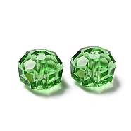 Transparent Glass Beads, Faceted, Rondelle, Peridot, 6x4mm, Hole: 1.2mm(GLAA-E048-02-07)