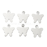Iron Pendants, Butterfly, Platinum, 9x8x0.2mm, Hole: 1mm(IFIN-P039-03P)