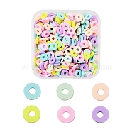 Handmade Polymer Clay Beads Strands, for DIY Jewelry Crafts Supplies, Heishi Beads, Disc/Flat Round, Mixed Color, 6x0.5~1mm, Hole: 1.8mm, 580~640pcs/box(CLAY-YW0001-19A)