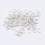 925 Sterling Silver Open Jump Rings, Round Rings, Silver, 6x0.7mm, Inner Diameter: 4mm, about 149pcs/10g(STER-F036-02S-0.7x6mm)
