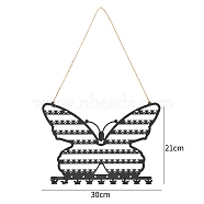 Metal Hang Earring Rack, Earrings Display Stand, Butterfly, Black, 30x21cm(PW-WG68615-01)