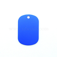 Colored Aluminum Pendants, Laser Cut, Double Sided Dog Pet Name Phone Number ID Tag Charm, Oval, Blue, 38x25x1mm, Hole: 3.5mm(ALUM-S018-JA629-7)