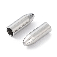 304 Stainless Steel Cord Ends, Bullet, Stainless Steel Color, 7.5x2.5mm, Hole: 2mm(STAS-P327-13P)