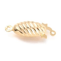 304 Stainless Steel Box Clasps, Multi-Strand Clasps, Oval, Golden, 21.5x9x5mm, Hole: 1mm(STAS-H151-16G)