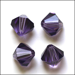 Imitation Austrian Crystal Beads, Grade AAA, K9 Glass, Faceted, Bicone, Indigo, 8x8mm, Hole: 0.9~1mm(SWAR-F022-8x8mm-539)