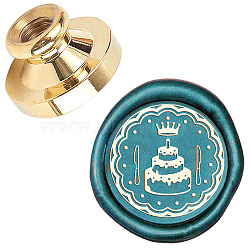 DIY Scrapbook, Brass Wax Seal Stamp Head, Birthday Themed Pattern, 25mm(AJEW-WH0130-029)