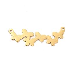 304 Stainless Steel Connector Charms, Butterfly Links, Golden, 11.5x34x1mm, Hole: 1.2mm(STAS-K245-01G)