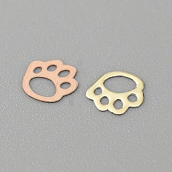 Brass Cabochons, Nail Art Decoration Accessories for Women, Golden, Footprint Pattern, 4x4x0.1mm, 1000pcs/bag(MRMJ-WH0003-09A-G)