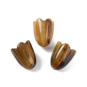 Natural Tiger Eye Beads, Flower, 15x12mm, Hole: 1.6mm