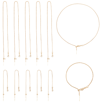 Elite DIY Chain Jewelry Making Finding Kit, Including Brass Box Chains Necklace Making & Bracelet Making, Golden, 12Pcs/box