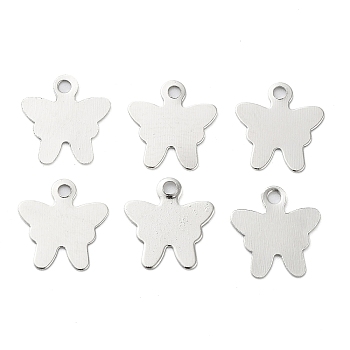 Iron Pendants, Butterfly, Platinum, 9x8x0.2mm, Hole: 1mm