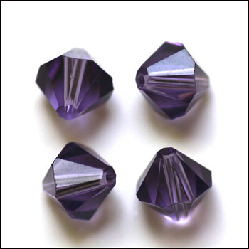 Imitation Austrian Crystal Beads, Grade AAA, Faceted, Bicone, Indigo, 8x8mm, Hole: 0.9~1mm