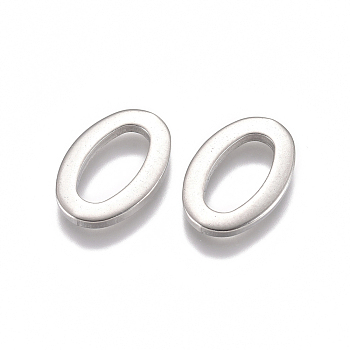 304 Stainless Steel Linking Rings, Oval, Stainless Steel Color, 15x10x1.5mm, Inner Diameter: 10x5mm