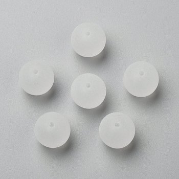 Transparent Acrylic Ball Beads, Frosted Style, Round, Clear, 14mm, Hole: 2mm, about 335pcs/500g
