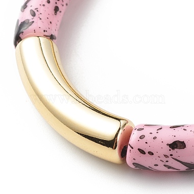 Acrylic Curved Tube Beaded Stretch Bracelet(BJEW-JB08444-01)-5