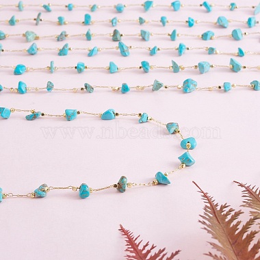 chaînes de perles en copeaux de turquoise synthétique(CHC-SZ0001-62K)-4
