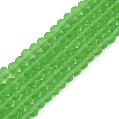 Lime Green Rondelle Glass Beads