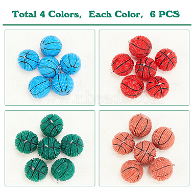 ahadermaker 24piezas 4 colores colgantes de resina opaca(RESI-GA0001-13)-4