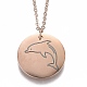 304 Stainless Steel Pendant Necklaces(NJEW-Z006-01RG)-1