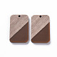 Opaque Resin & Walnut Wood Pendants(RESI-T035-38G)-2