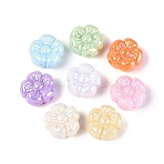 UV Plating Opaque ABS Plastic Beads, Iridescent, Flower, Mixed Color, 19x20x10mm, Hole: 2.5mm(KY-Q006-03)