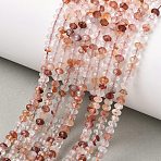 Natural Hematoid Quartz/Ferruginous Quartz Beads Strands, Rondelle, Faceted, 4x3mm, Hole: 0.6mm, about 134pcs/strand, 15.35''(39cm)(G-Z161-C01-4x3mm)